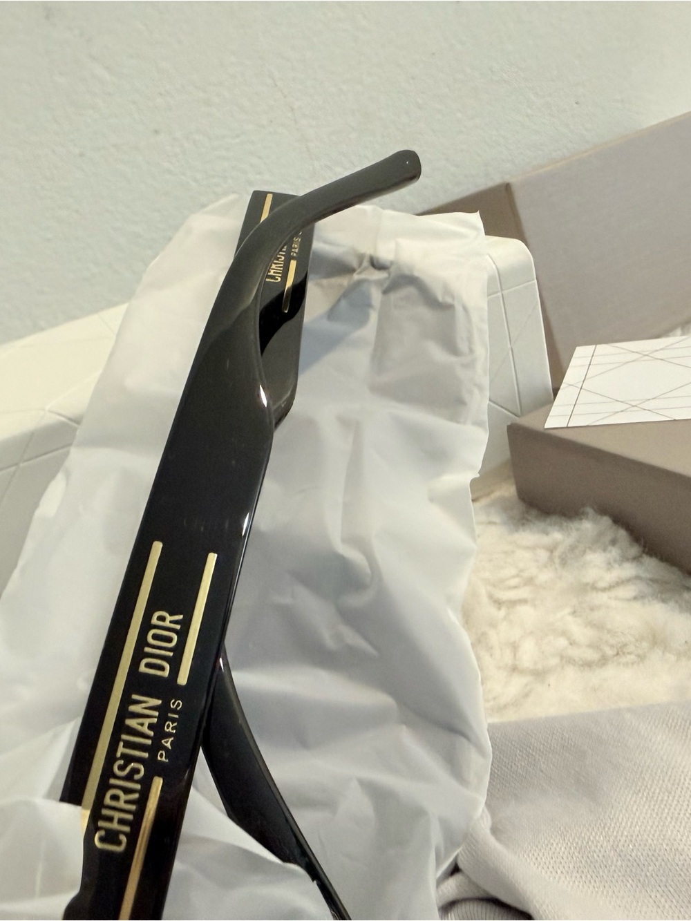 Christian Dior Black Square Sunglasses with Dark Gold Lenses - Picture 10 of 12